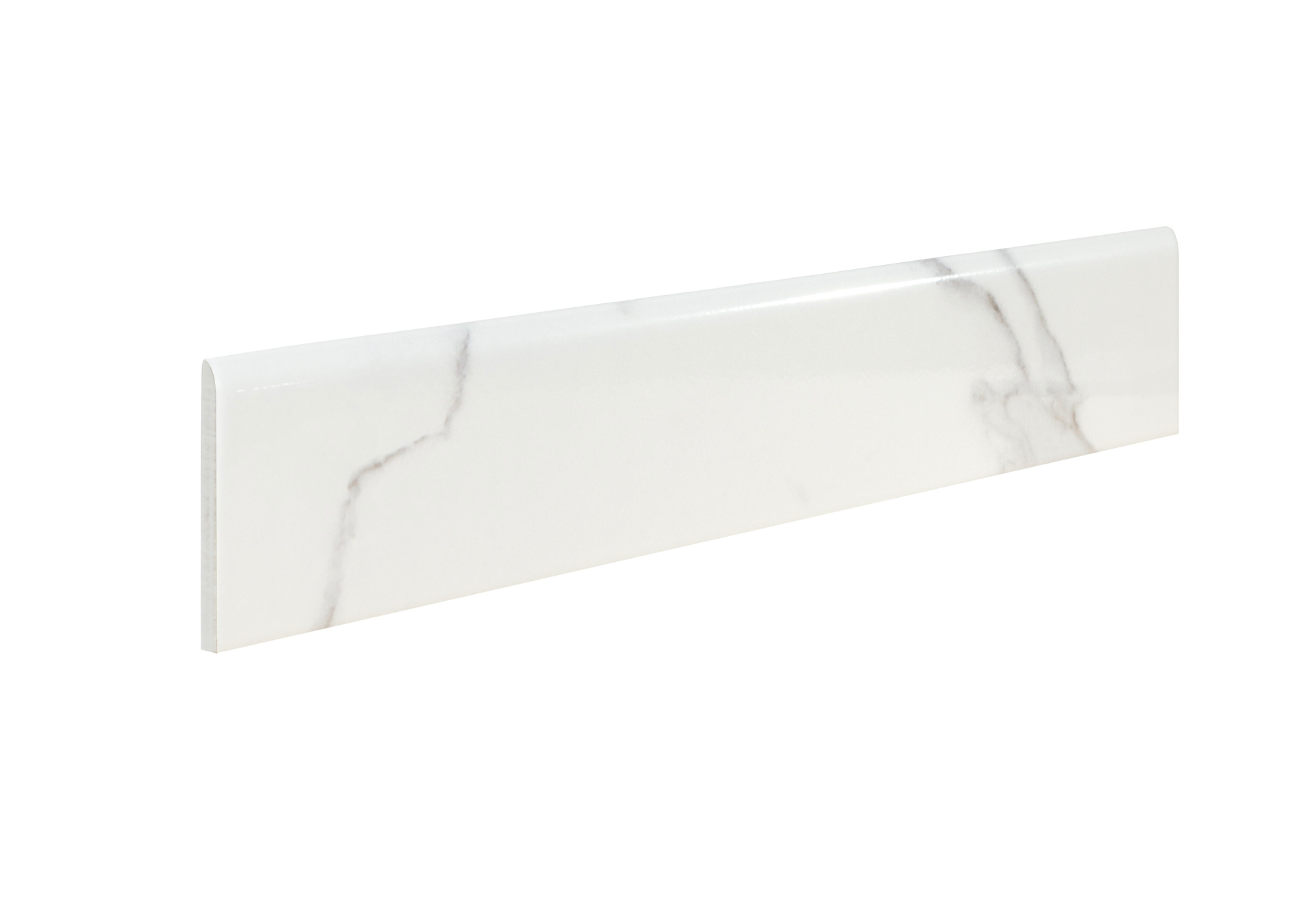 Ceramic Skirting Board Marble White Gloss – 8 × 45 cm