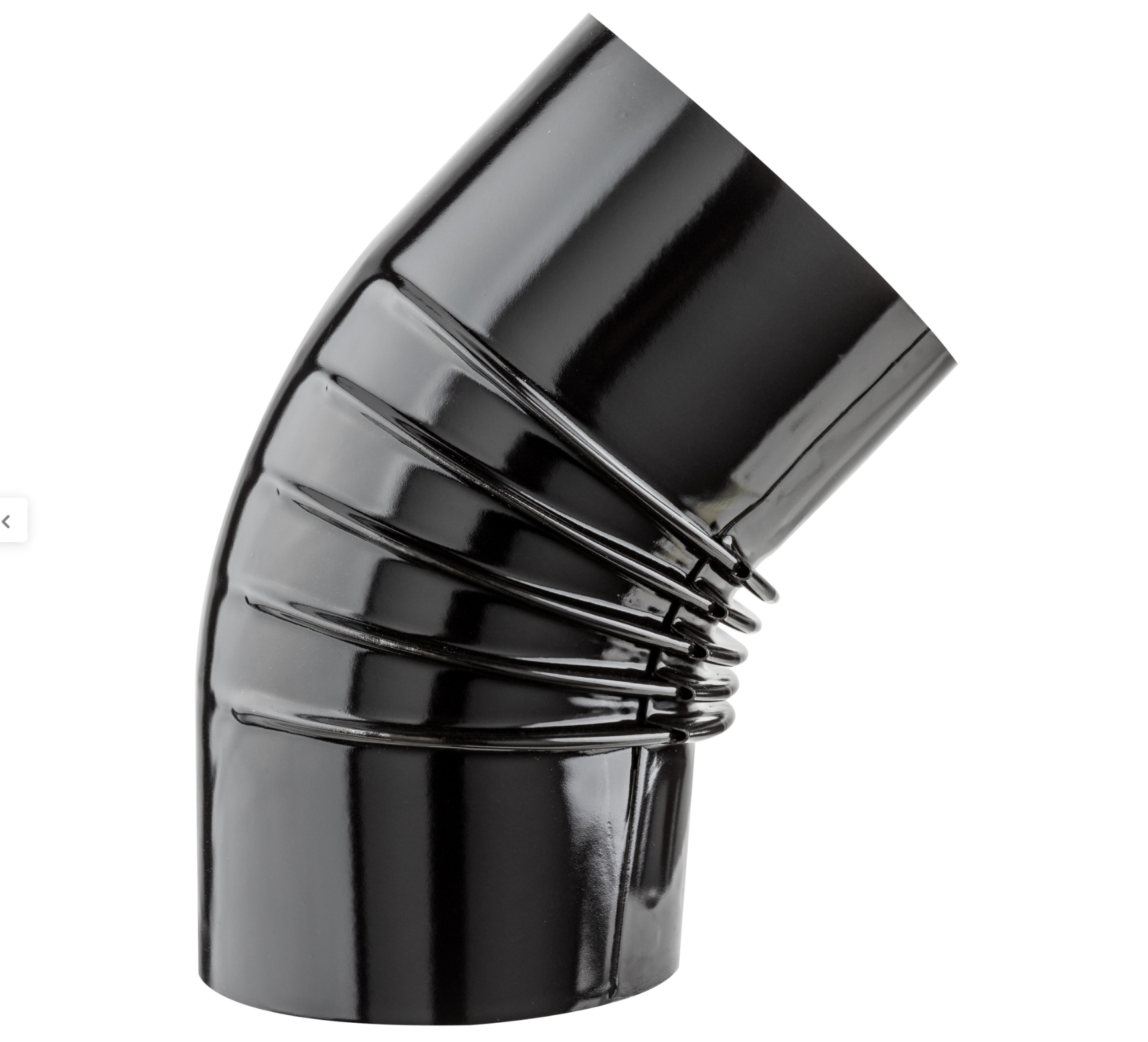 Vitrified 45 Elbow Flue Pipe Ø 120 mm – Black Finish