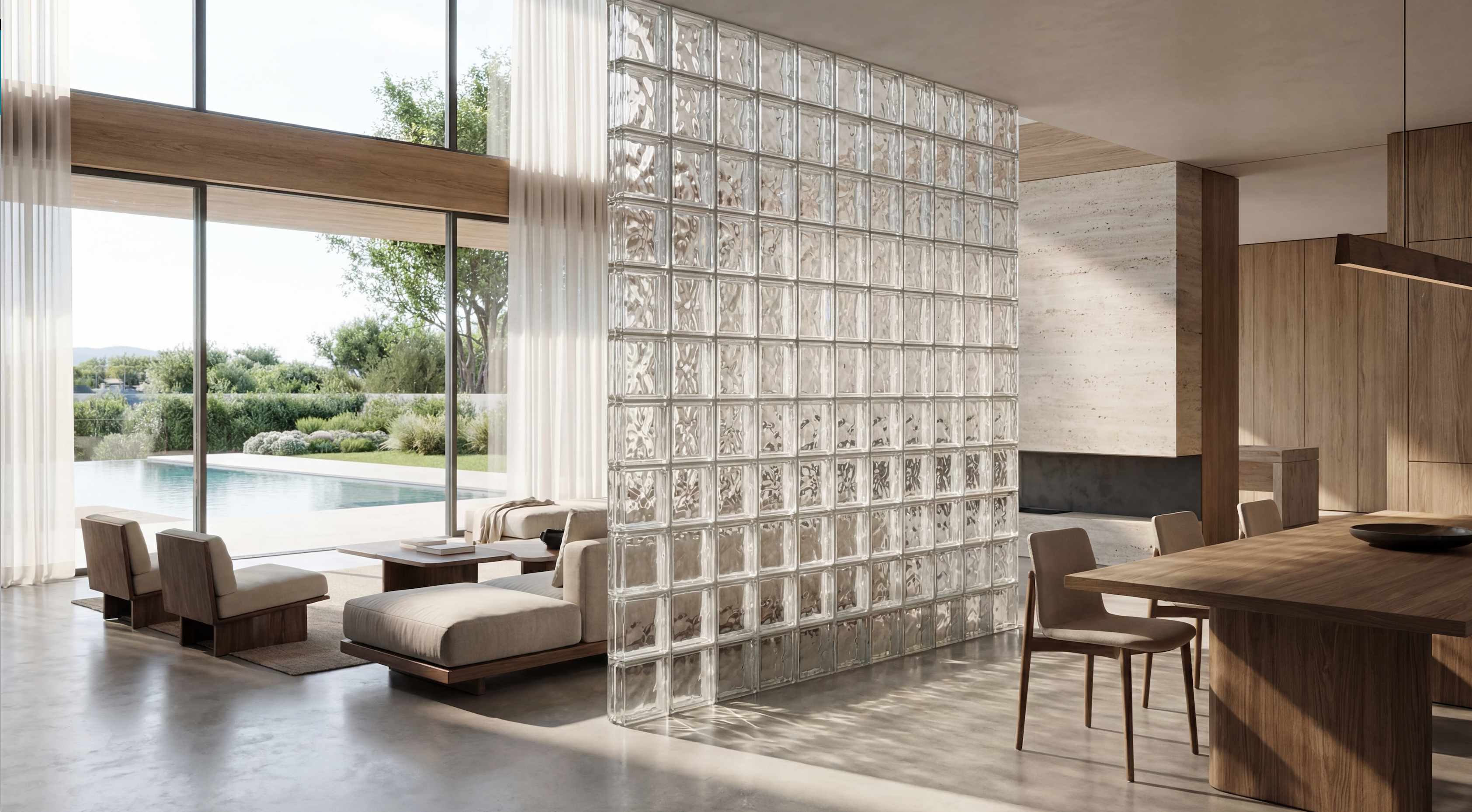 Transparent glass block – 19 × 19 × 8 cm – Visible block