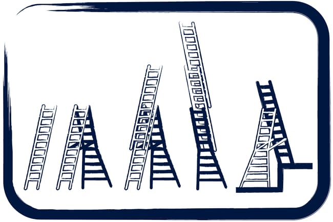 Transformable aluminum ladder – 8 + 8 + 8 steps – max. 19.3 ft