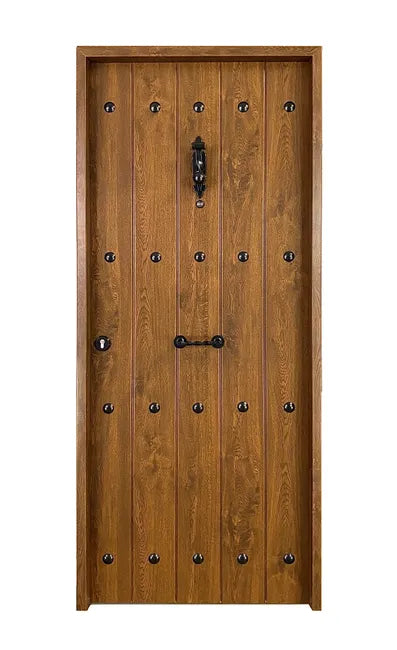 Eingangstür Metal Rustica – PVC Nogal – 80 cm – liens öffnend 