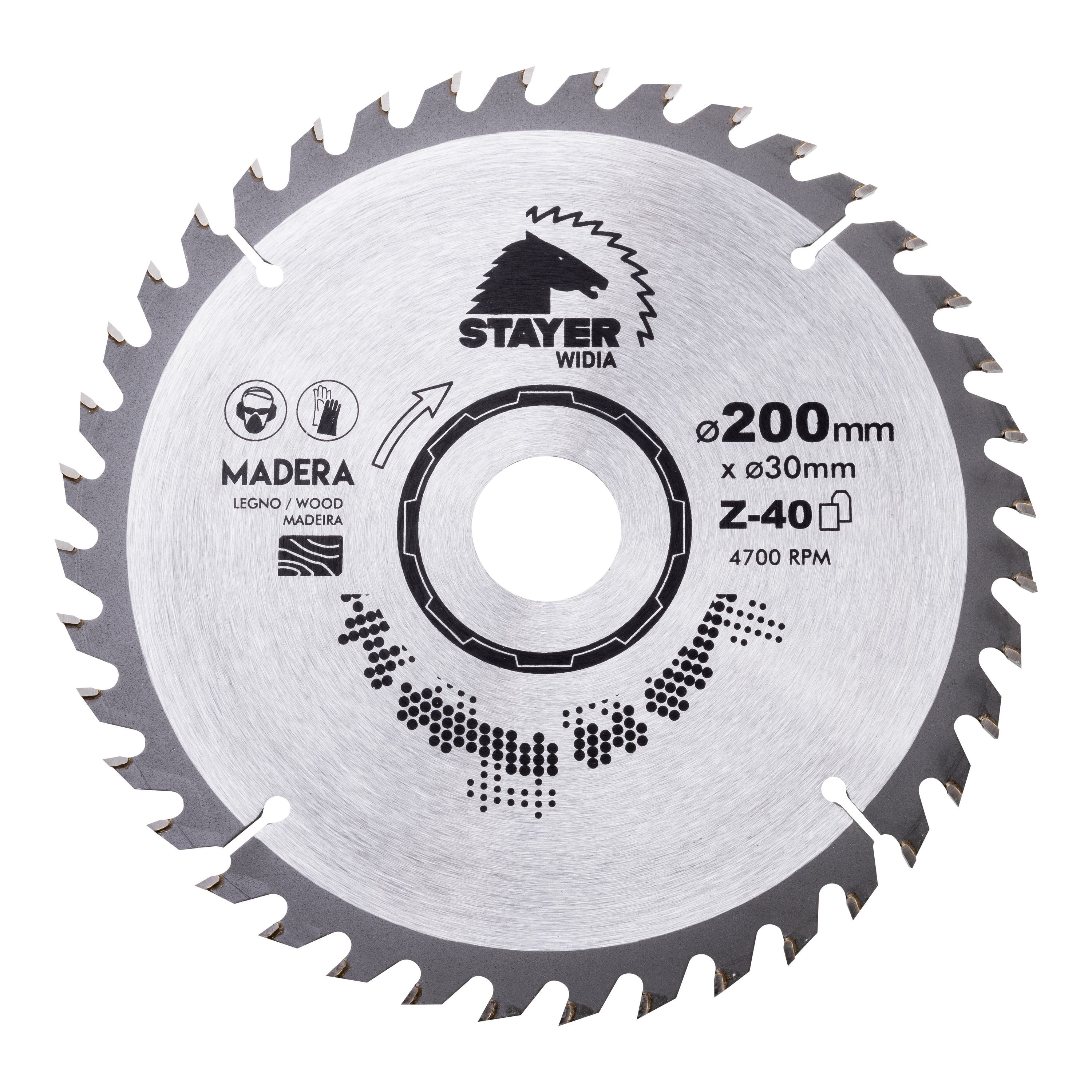 Stayer Widia Disc for Rough Wood Cutting – 200 mm Diameter, Z40 Teeth