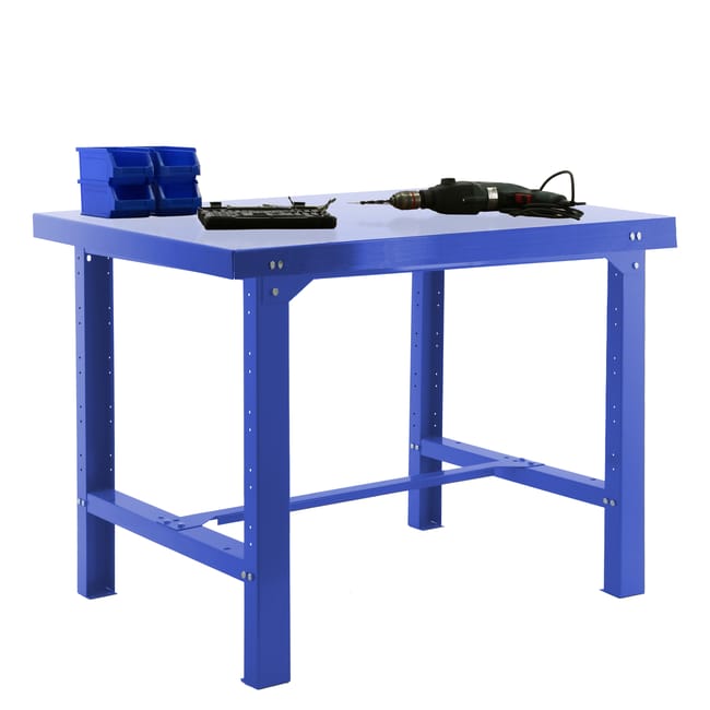Fixed Workbench – 120 x 73 x 83 cm, Heavy-Duty Steel Workshop Table
