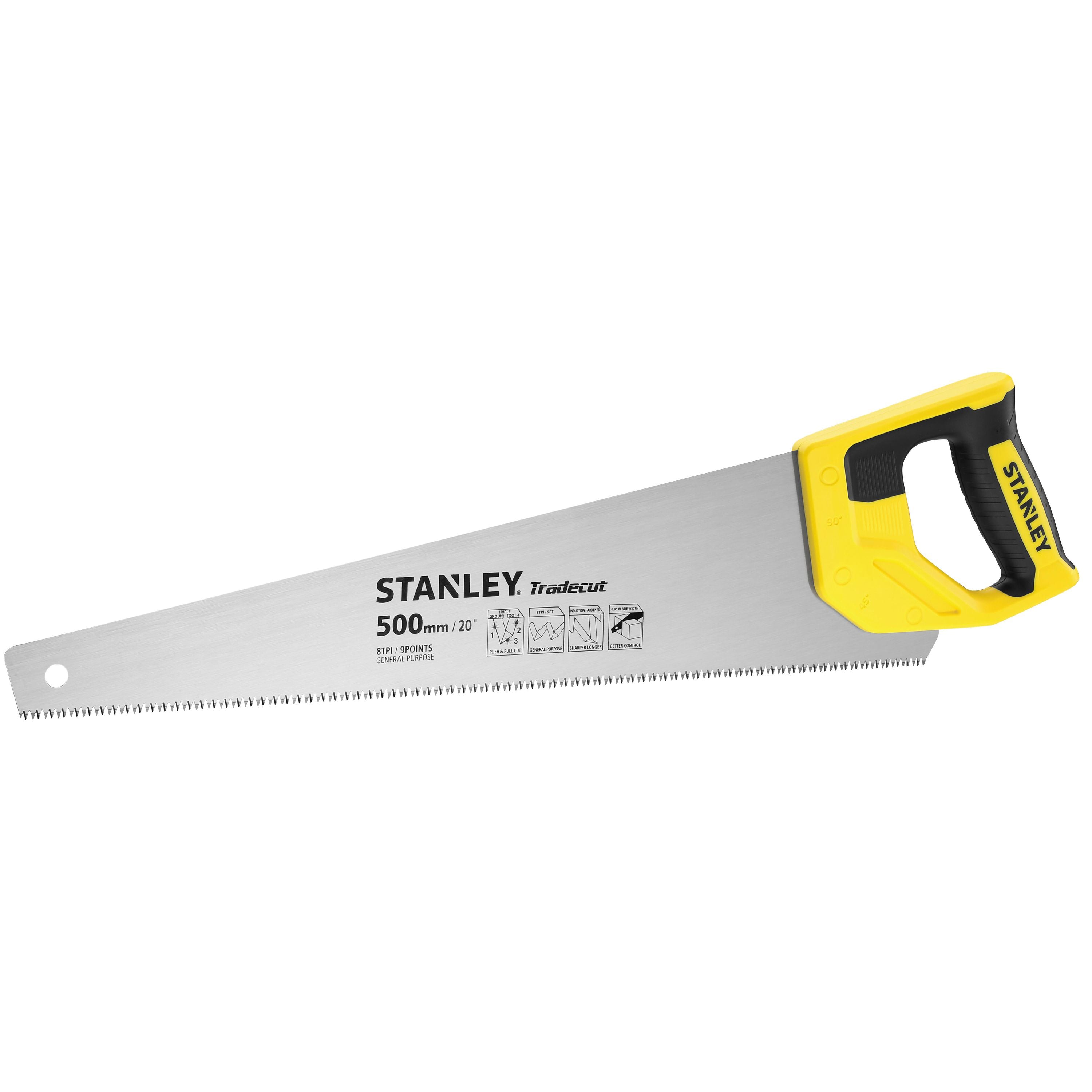 Stanley Universal Hand Saw – 500mm Triple-Bevel Blade 