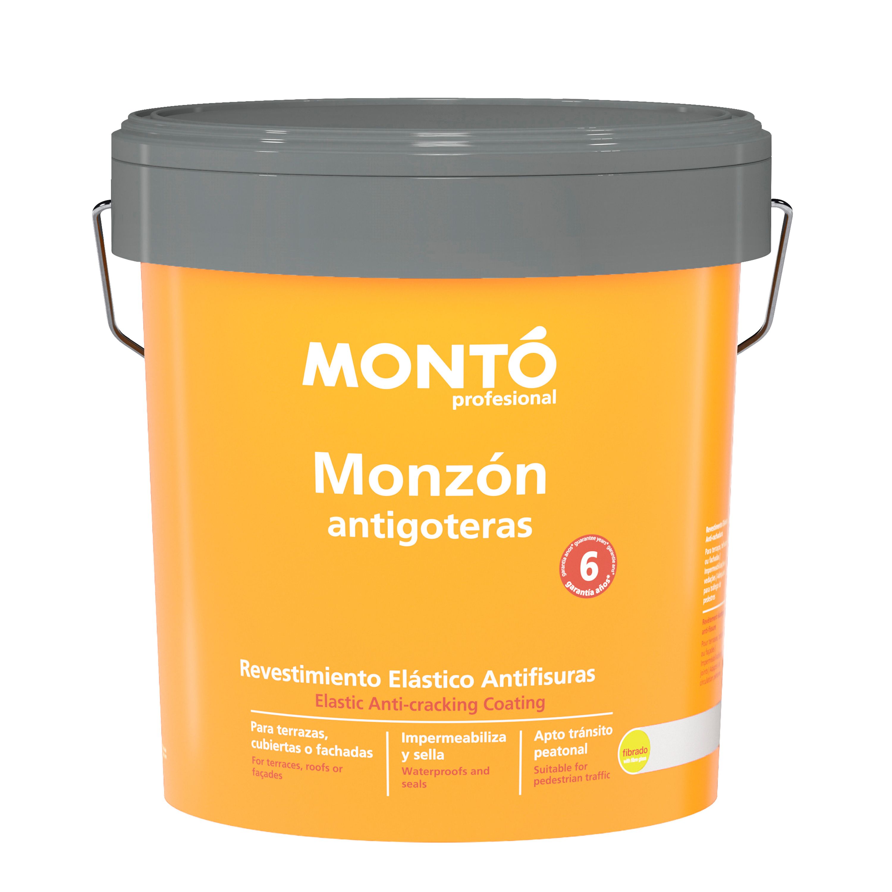Monzon Fiber-Reinforced Rubber Waterproofing Coating - Grey - 4 L