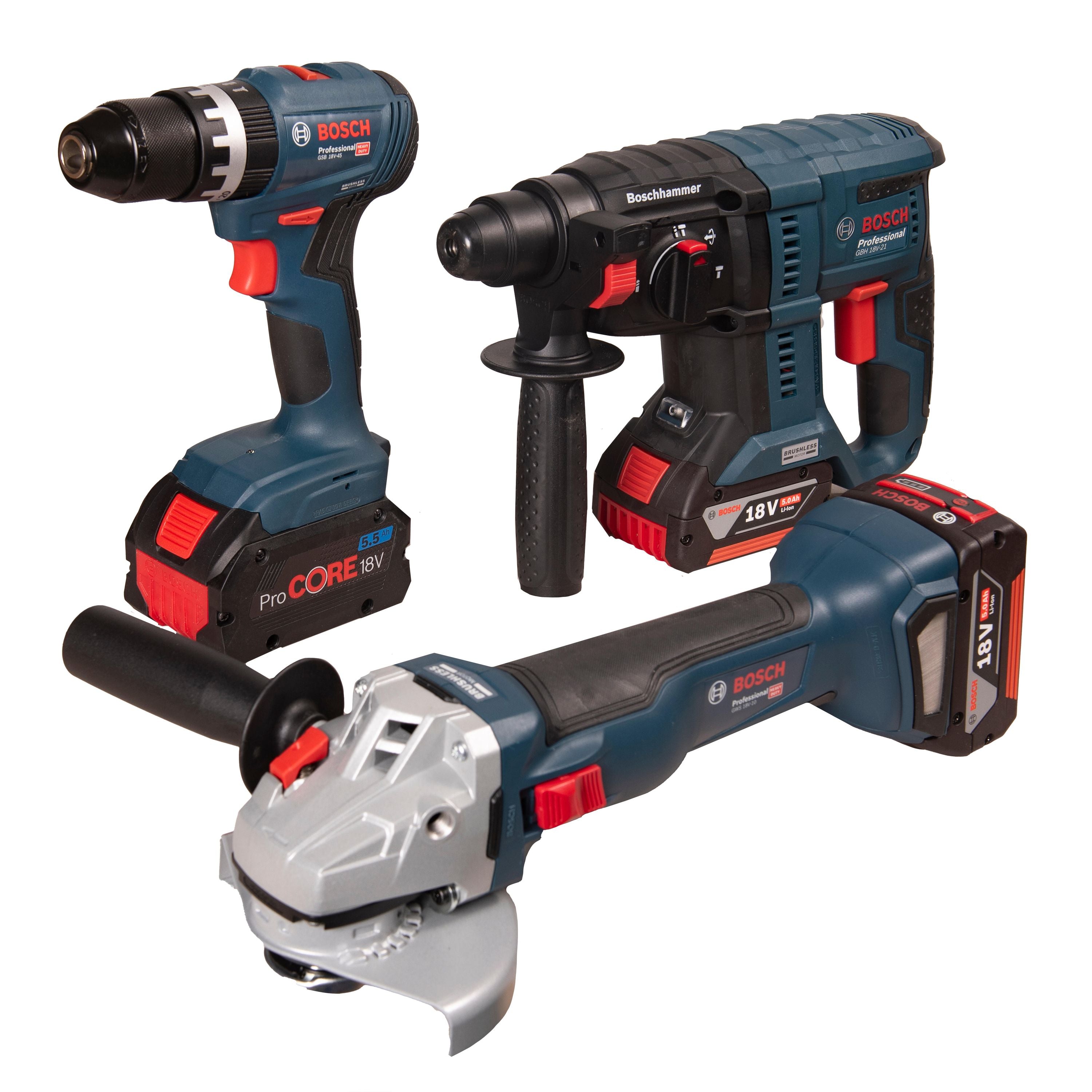 Bosch Professional 18V Combo Kit – GSB 18V-45 Hammer Dril