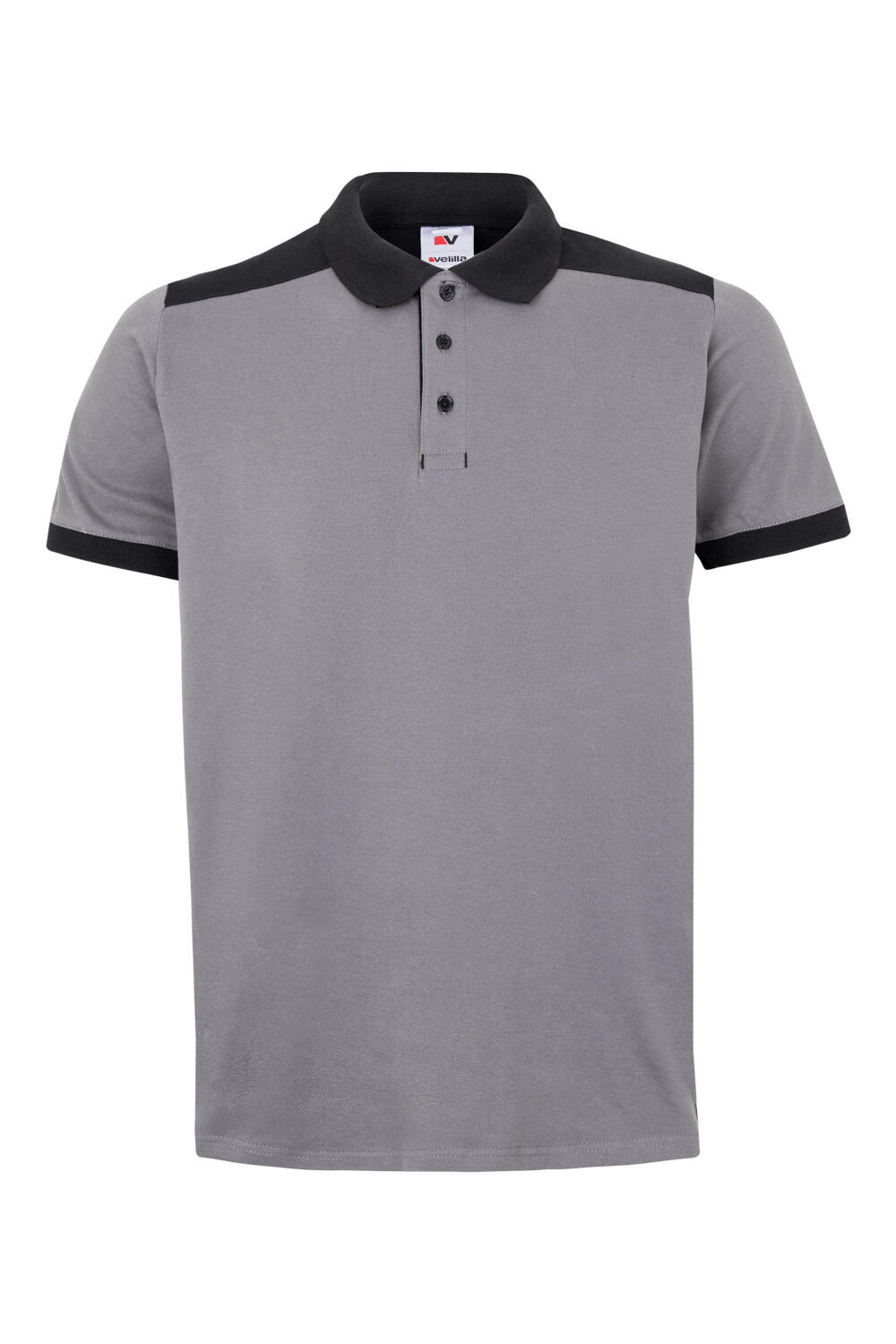 Grey short-sleeved cotton polo shirt, Velilla