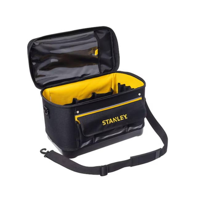 Stanley 16" Tool Bag with Flat Lid – Black/Yellow