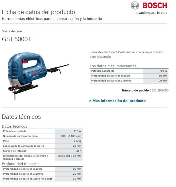 Bosch GST 8000 E Corded Jigsaw