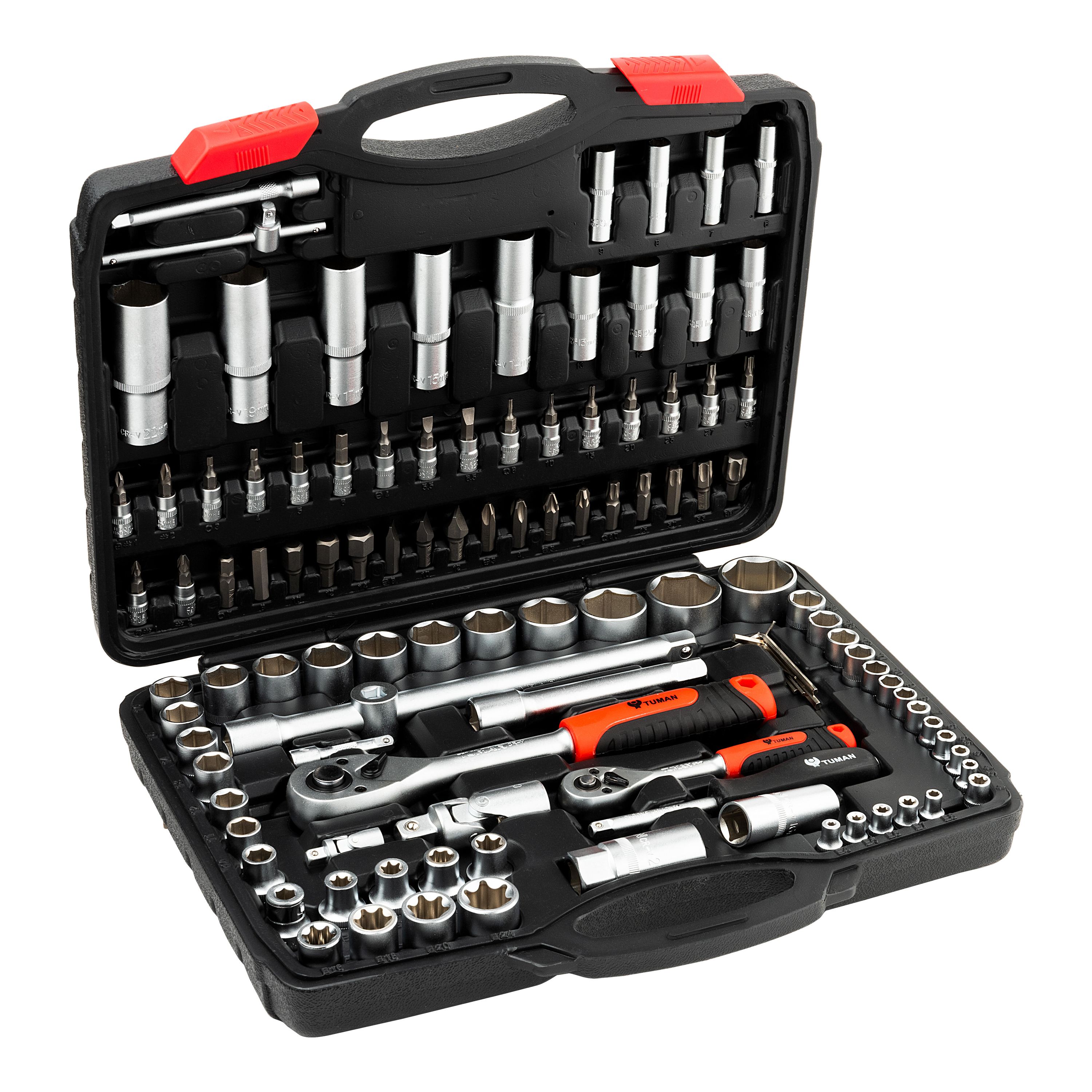 111-Piece Socket Wrench Set with Ratchet - 1/4", 3/8" & 1/2" Drives