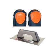 Toothed plain and work knee pads