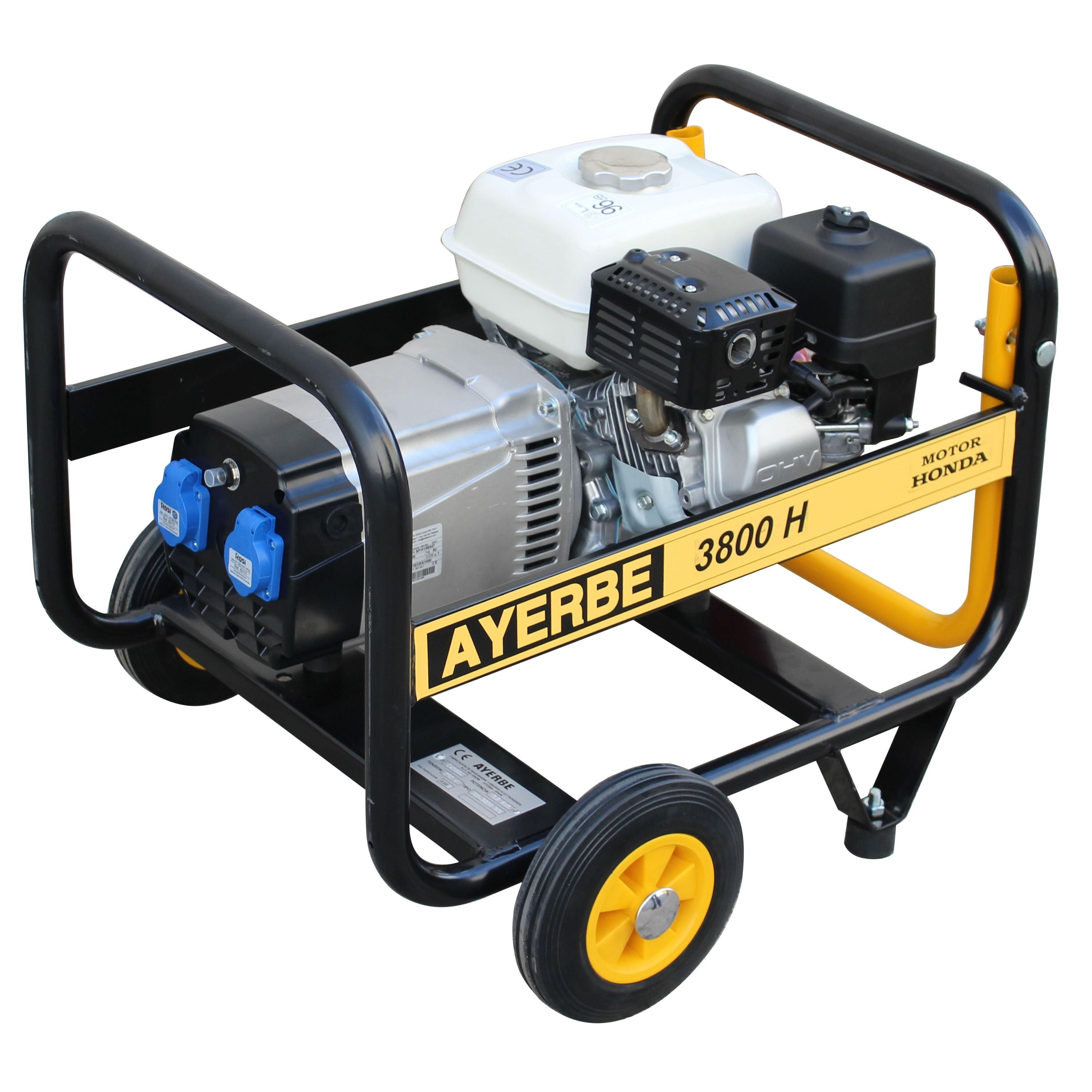 Ayerbe AY-3800 H-MN Gasoline Generator – 3000W with Honda GX160 Engine