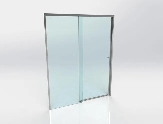 Duscholux D0-Pro shower screen, 140 × 200 cm – sliding door – chrome